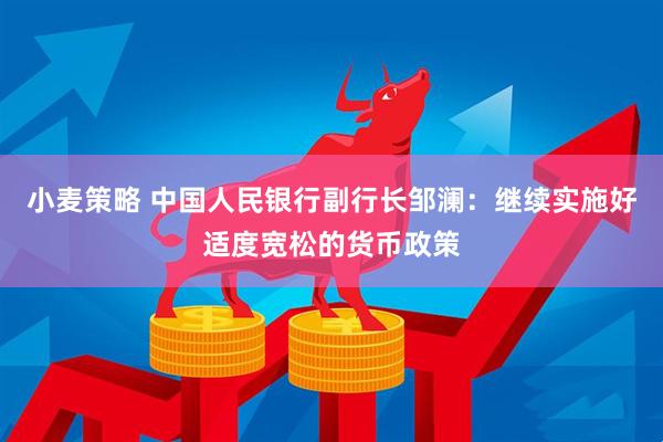 小麦策略 中国人民银行副行长邹澜：继续实施好适度宽松的货币政策
