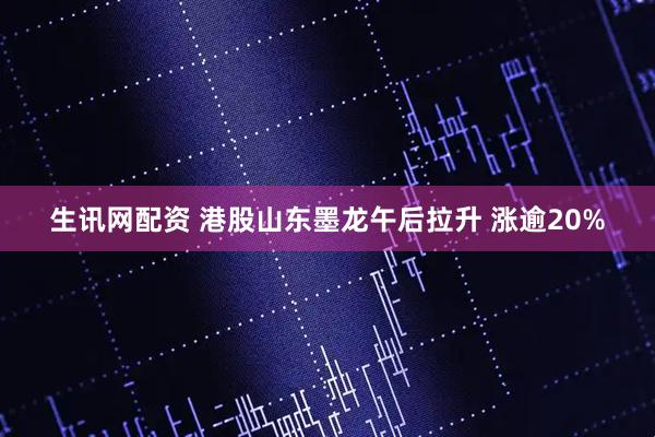 生讯网配资 港股山东墨龙午后拉升 涨逾20%